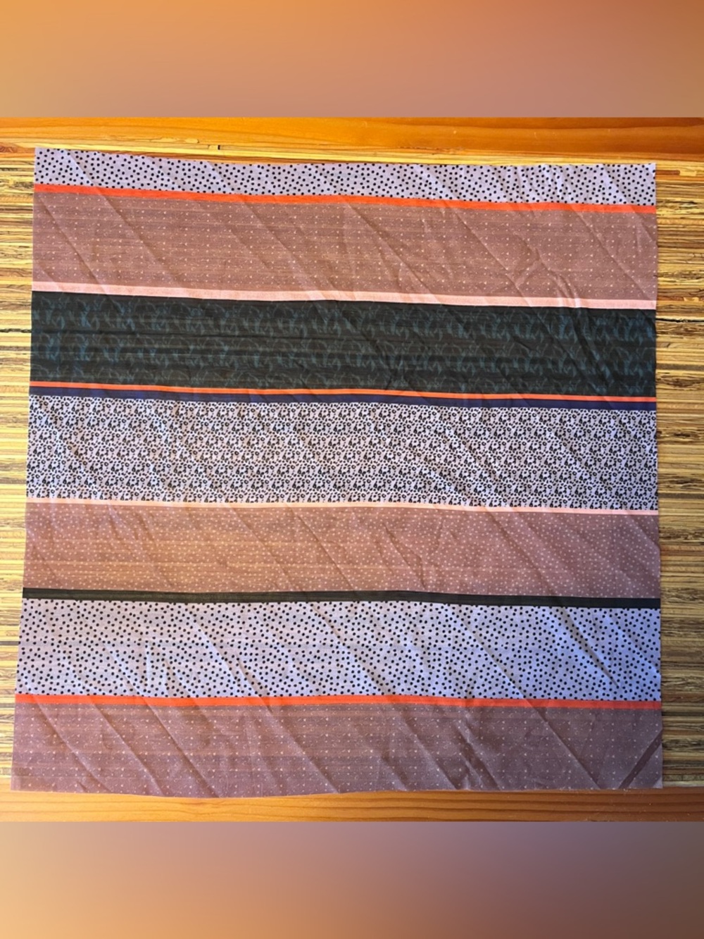 NEW Square Silky Striped and Polka Dot Scarf